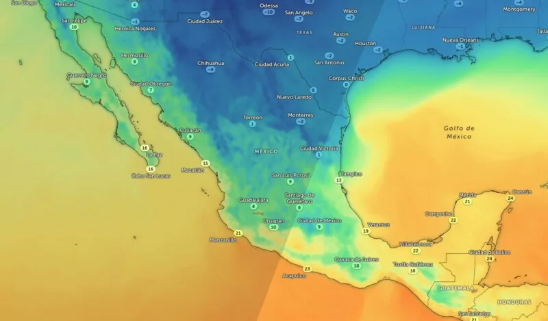 Onda fría sobre estados del norte y noreste del territorio nacional